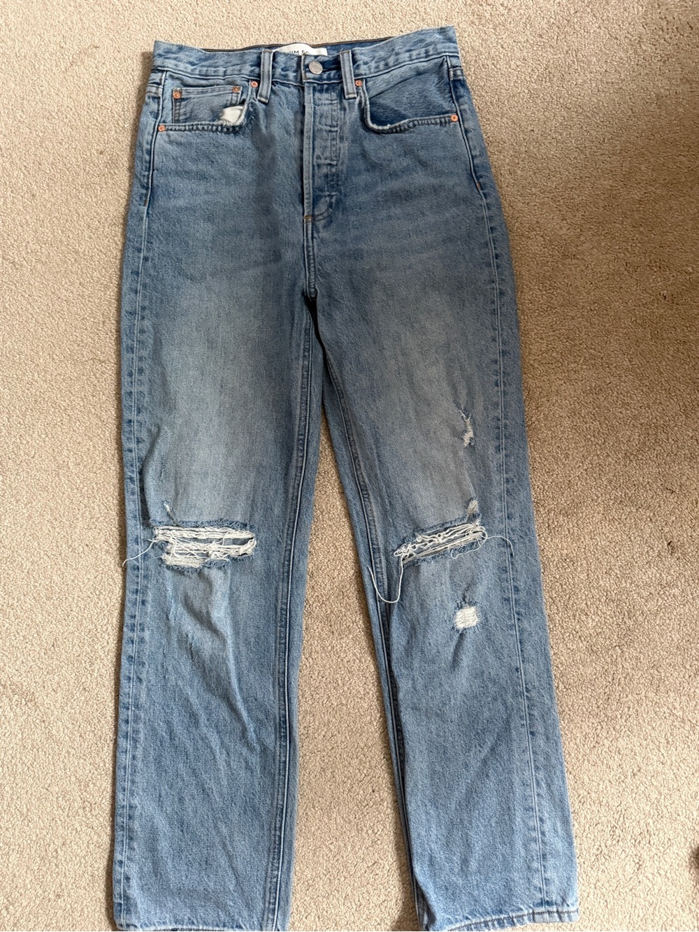 Aritzia Denim Forum Distressed High-Waist Jeans
